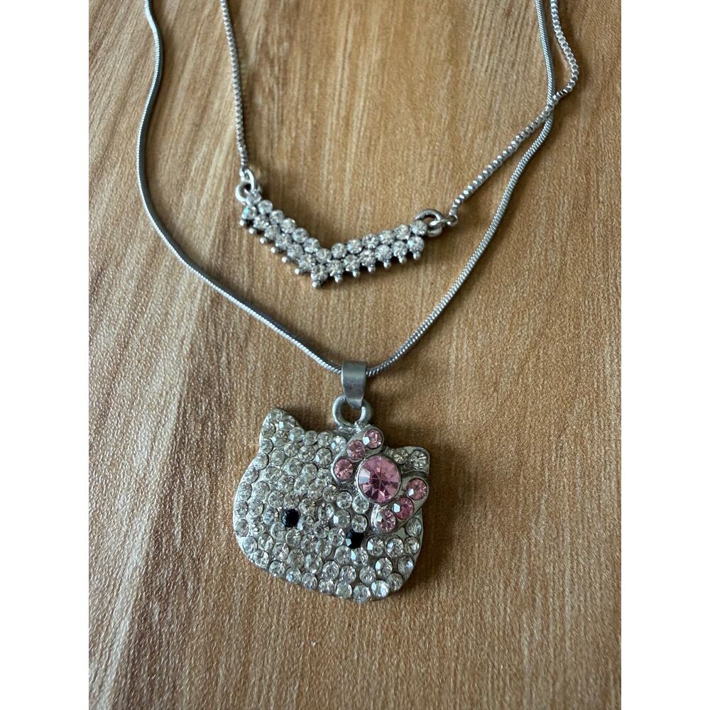 Hello Kitty Rhinestone Double Necklace Bundle - Picture 2 of 5